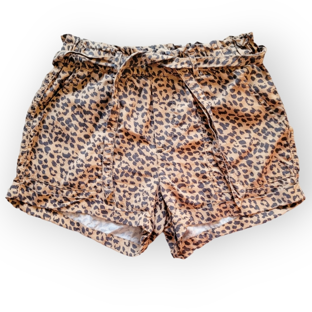 Aerie Small/petite Animal Print Paperbag Camp Shorts